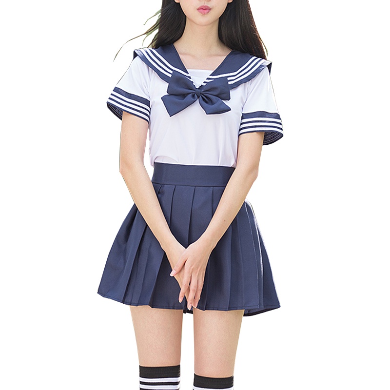 Jual Sailor Suit School Uniform Sets JK School Uniforms For Girls White ...