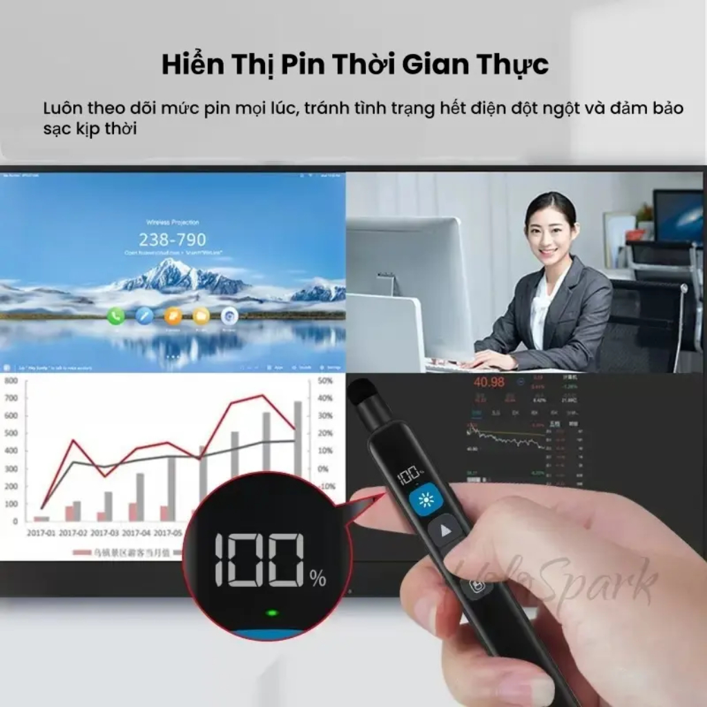 Bút Trình Chiếu Đa Năng TAALO STORE LC138S - Tích Hợp Chuột Bay, Kính Lúp, Màn Hình LED, Que Chỉ Màn Hình Cảm Ứng thumbnail 3