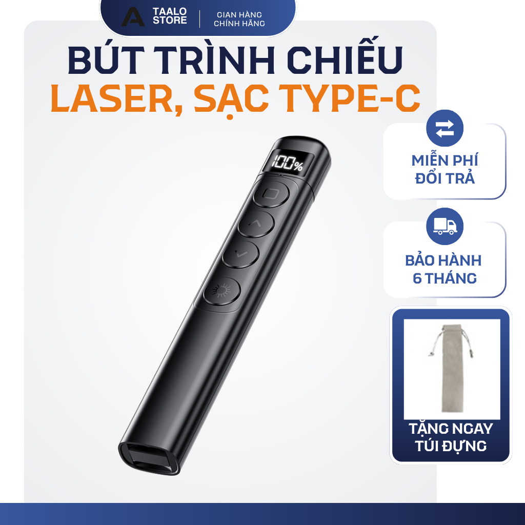 Bút trình chiếu S7 – Laser đỏ – Điều khiển từ xa – Pin sạc Type-C – Dùng cho thuyết trình thumbnail 2