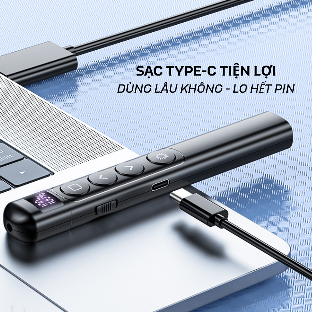Bút trình chiếu S7 – Laser đỏ – Điều khiển từ xa – Pin sạc Type-C – Dùng cho thuyết trình thumbnail 3