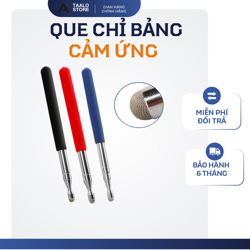 Que chỉ bảng đầu cảm ứng Inox 100 - Gậy chỉ bảng giáo viên, dụng cụ dạy học thumbnail 2