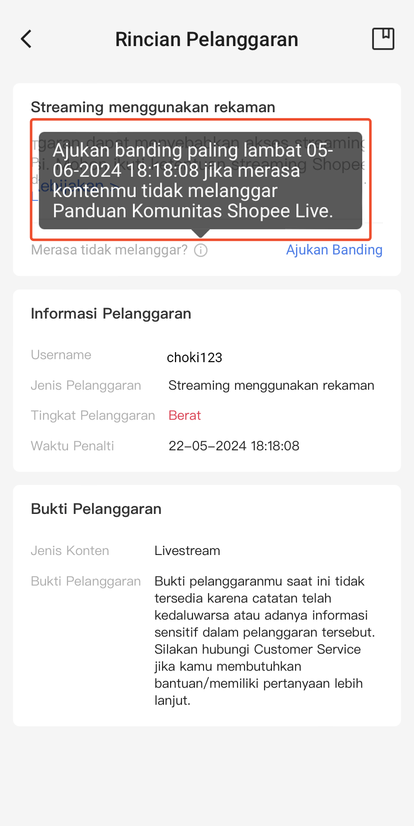 Pengajuan Banding untuk Pelanggaran Livestream | Pusat Edukasi Penjual ...