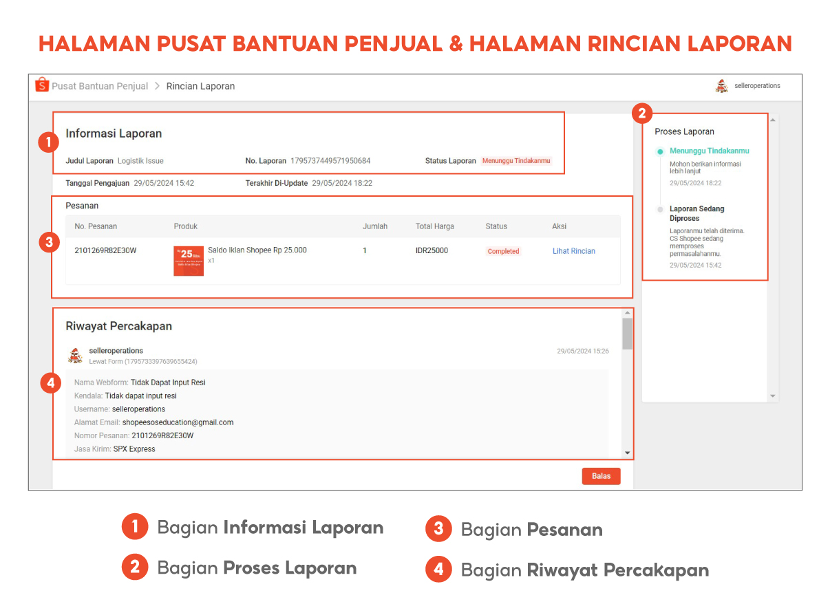 Fitur Bantuan Penjual dan Riwayat Laporan | Pusat Edukasi Penjual