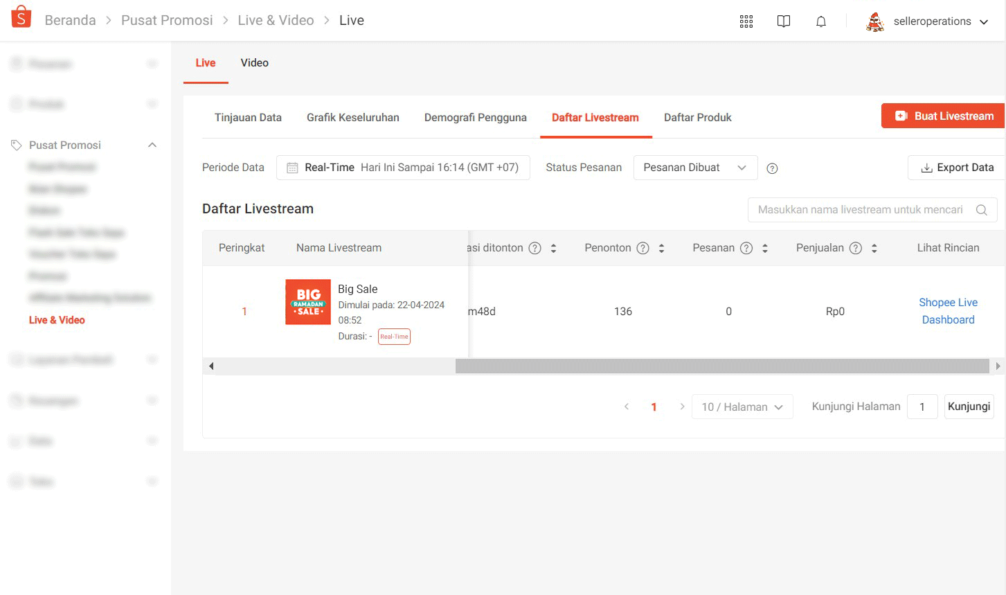Performa dan Riwayat Live di Shopee | Pusat Edukasi Penjual Shopee