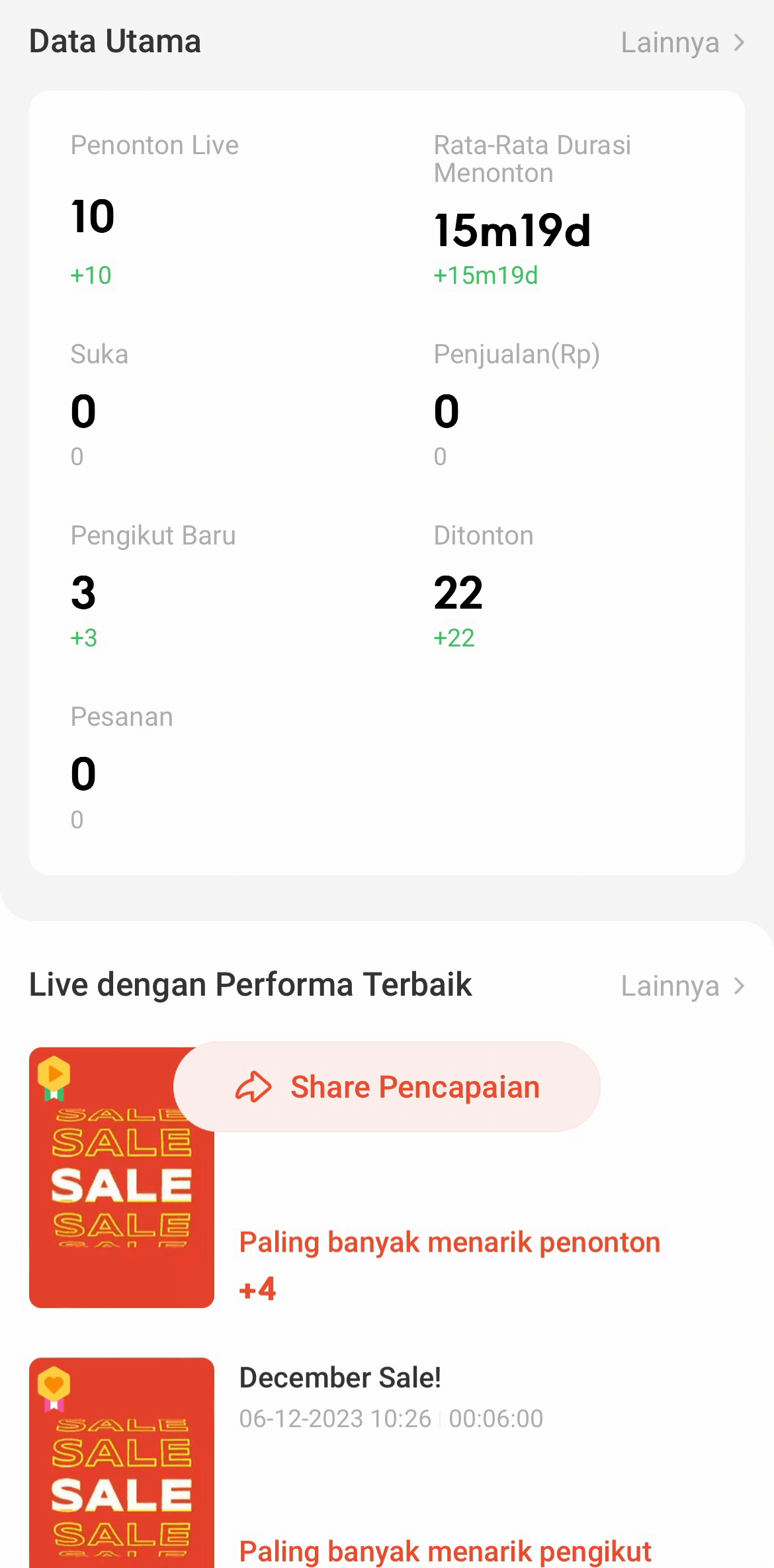 Performa dan Riwayat Live di Shopee | Pusat Edukasi Penjual Shopee