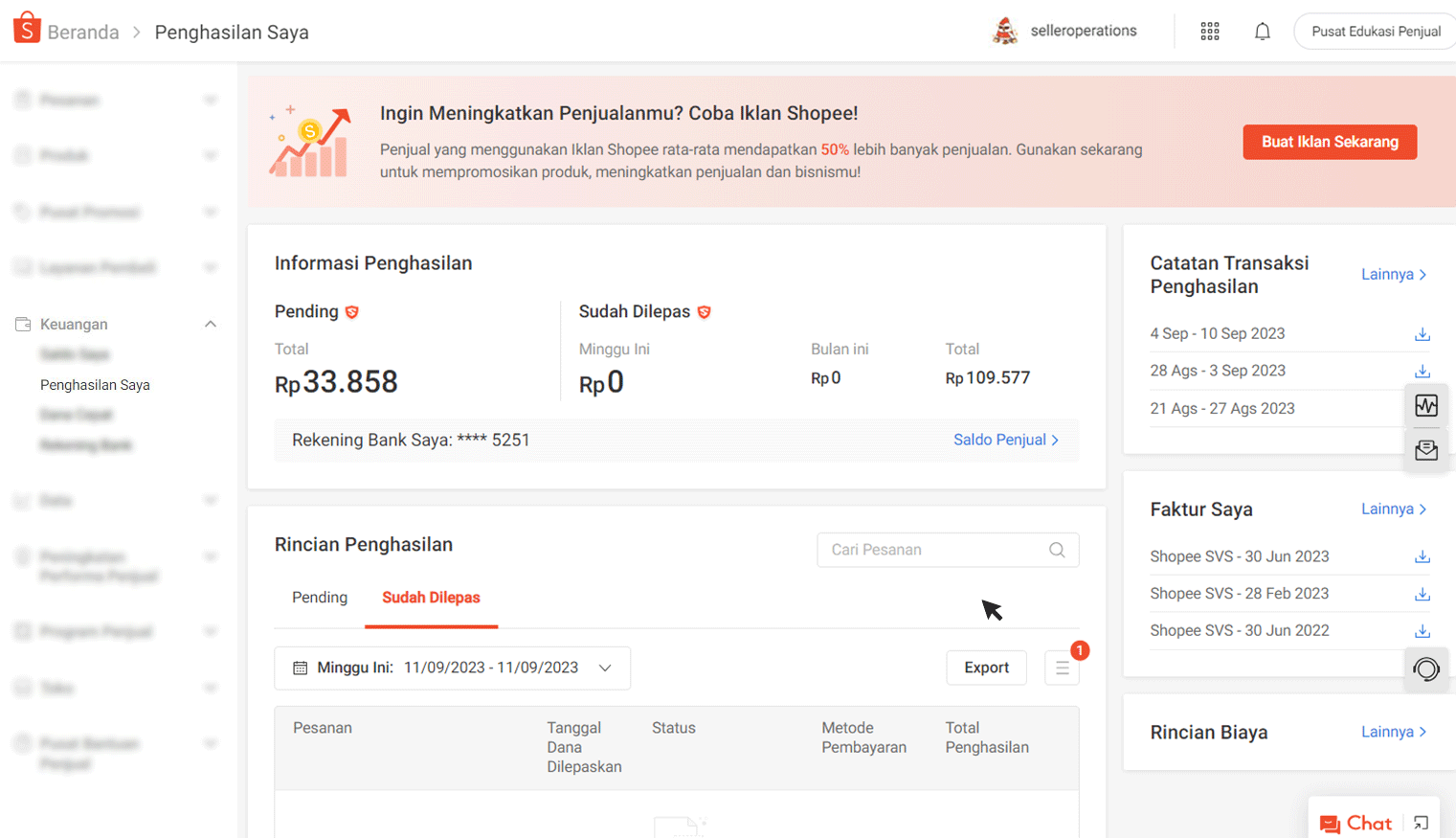 Catatan Transaksi Penghasilan | Pusat Edukasi Penjual Shopee Indonesia