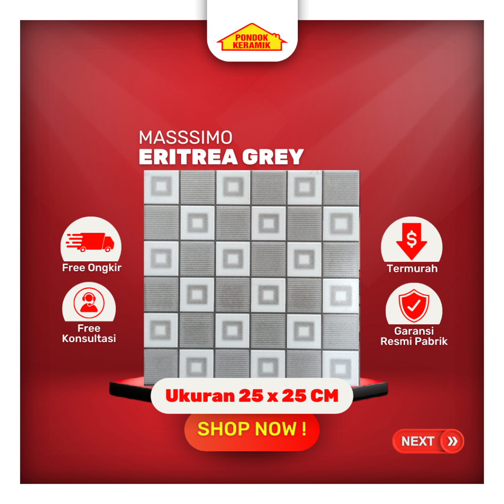 Keramik Lantai 25x25 Eritrea Grey Anti Slip Keramik Kamar Mandi / Keramik Garasi
