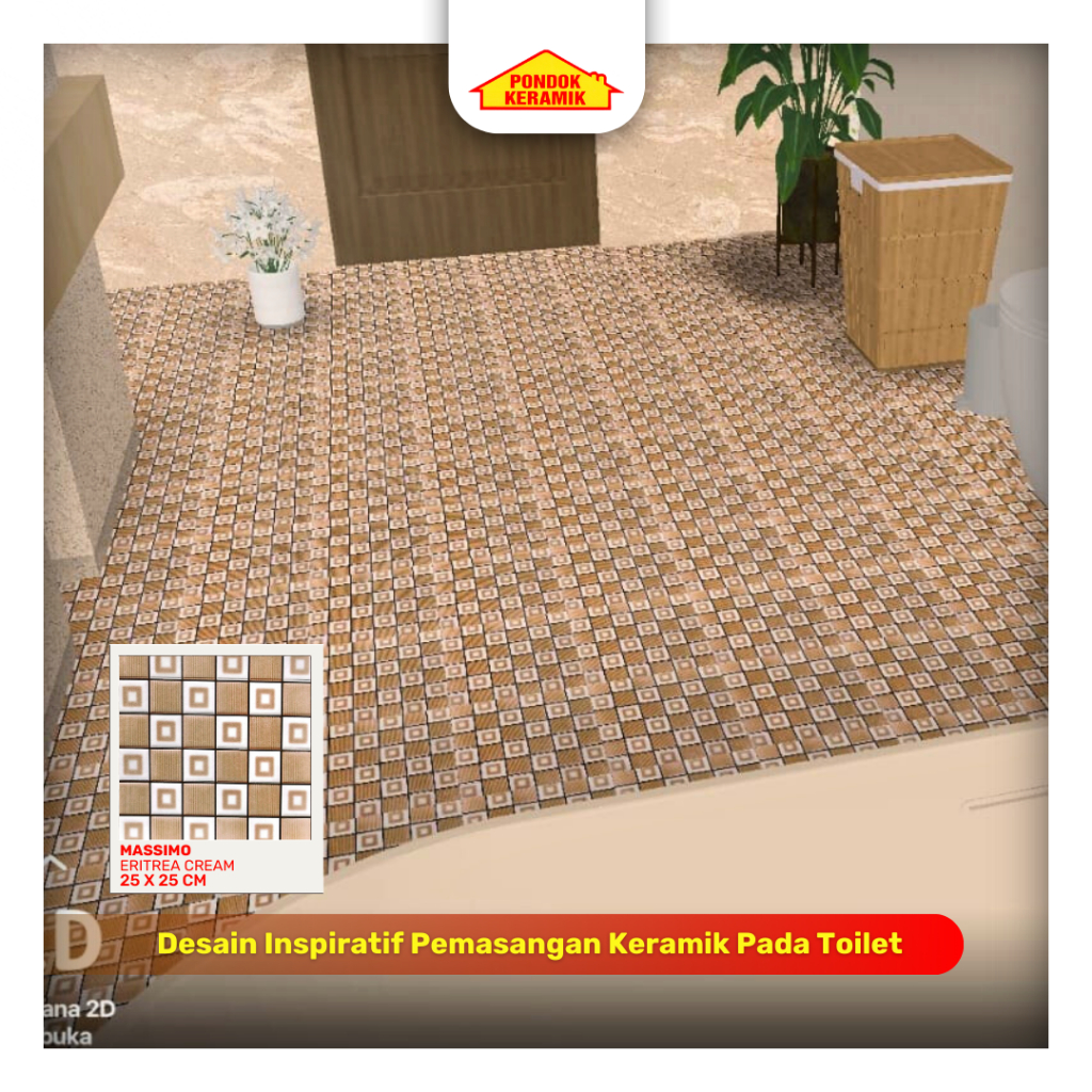Keramik Lantai 25x25 Eritrea Cream Anti Slip Keramik Kamar Mandi / Keramik Garasi
