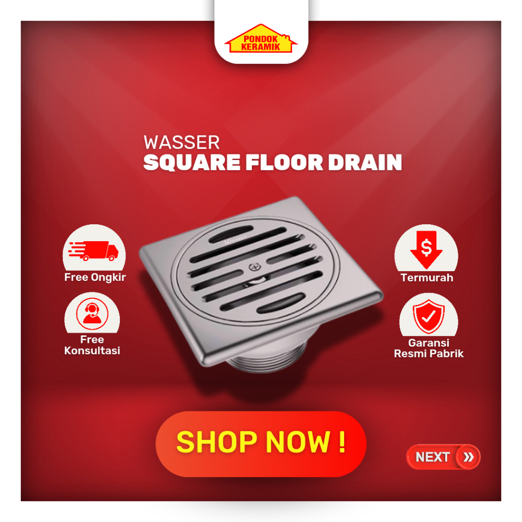 Avur Lantai Saringan Got WASSER HSA-6442 Floor Drain Toilet Shower