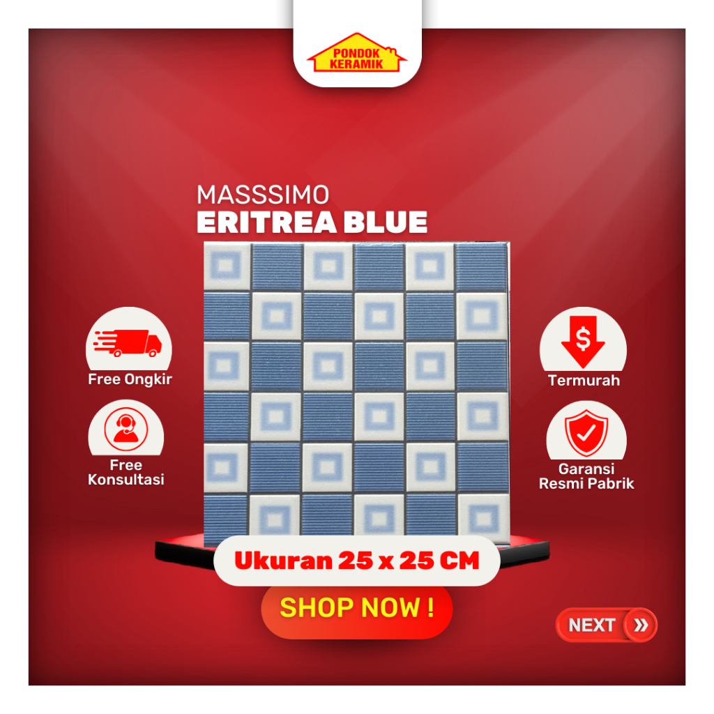 Keramik Lantai 25x25 Eritrea Blue Anti Slip Keramik Kamar Mandi / Keramik Garasi