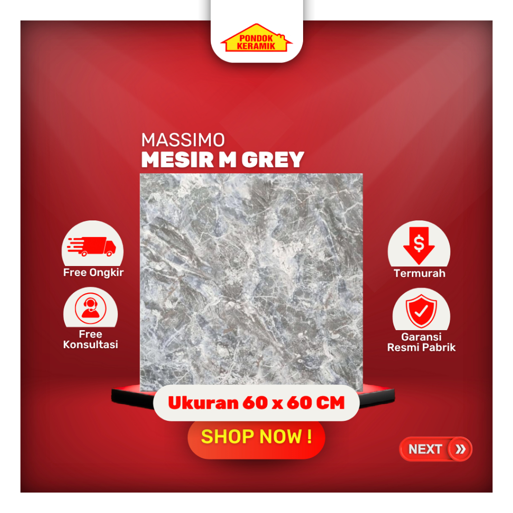 Keramik Lantai 60x60 Mesir M Grey Glossy Abu Kilap Motif Marble Marmer