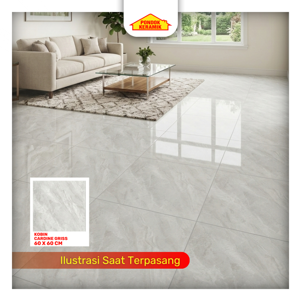 Granit Lantai Paris 60x60 Cardine Griss Glossy Abu Marble Marmer Abu Soft