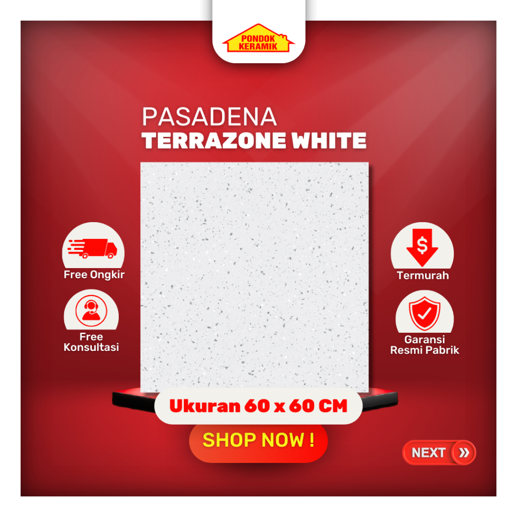 Granit Lantai Pasadena 60x60 Terrazone White Motif Cemento Industrial