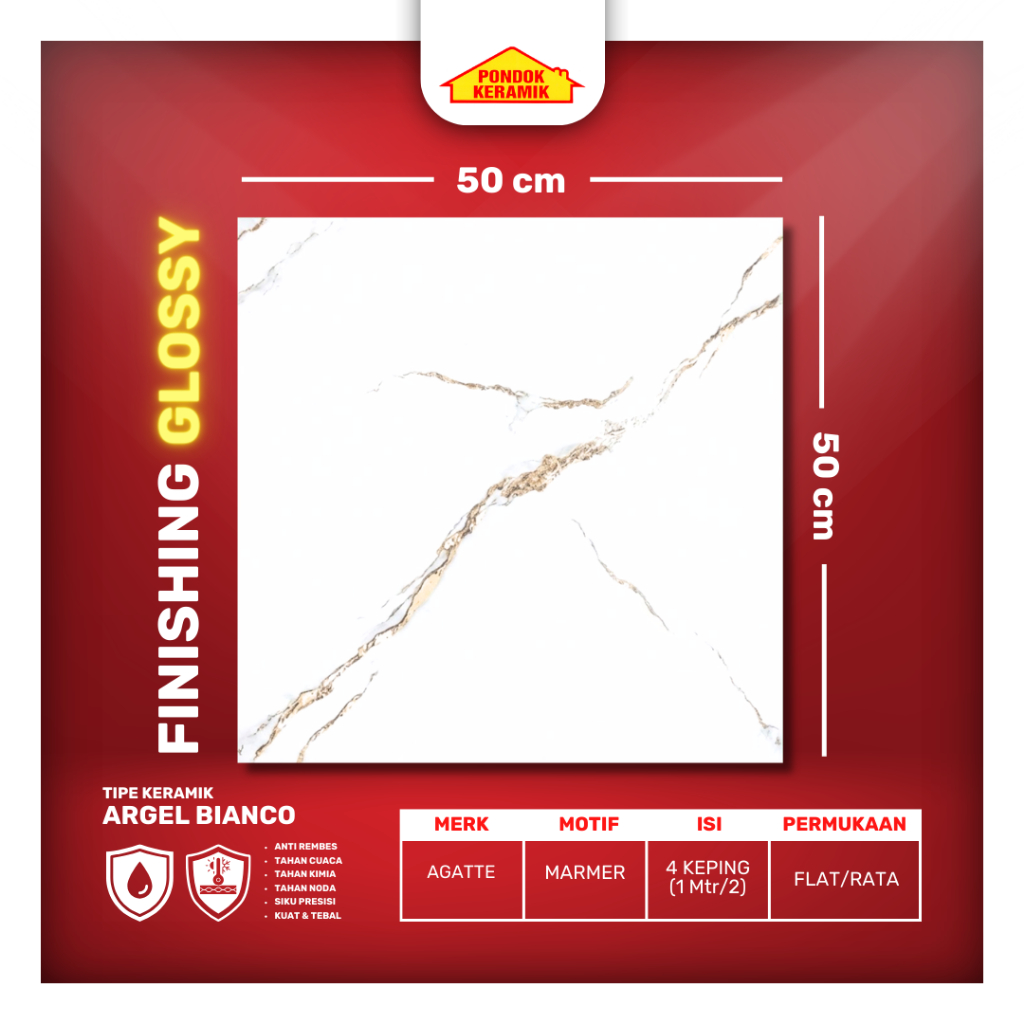 Keramik Lantau Agatte 50x50 Argel Bianco Glossy Motif Marble Carara Putih Abu
