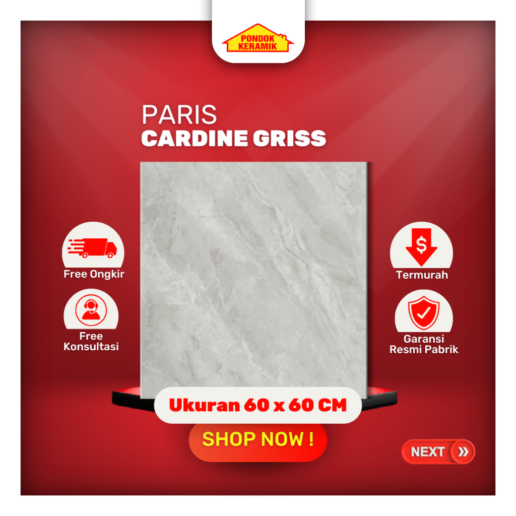 Granit Lantai Paris 60x60 Cardine Griss Glossy Abu Marble Marmer Abu Soft