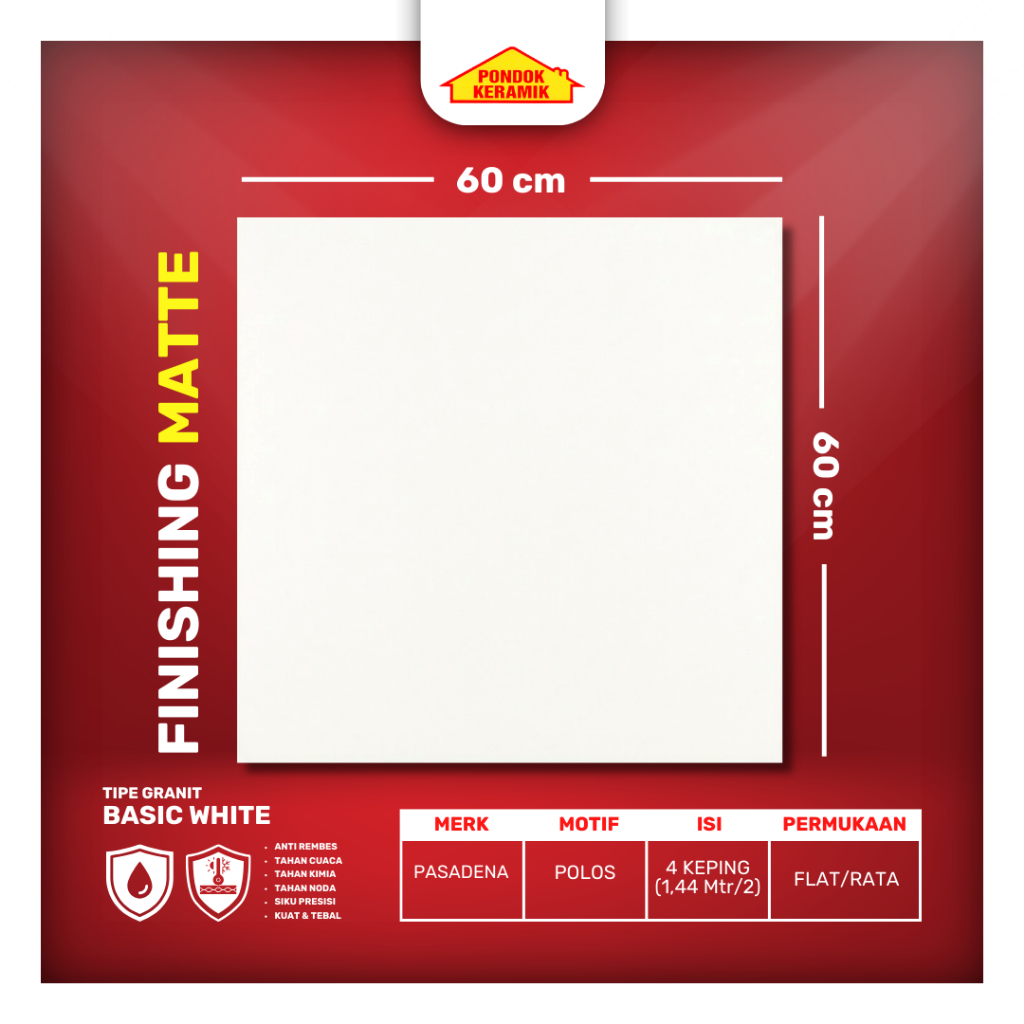 Granit Lantai Pasadena 60x60 Basic White Matt Motif Cemento Industrial
