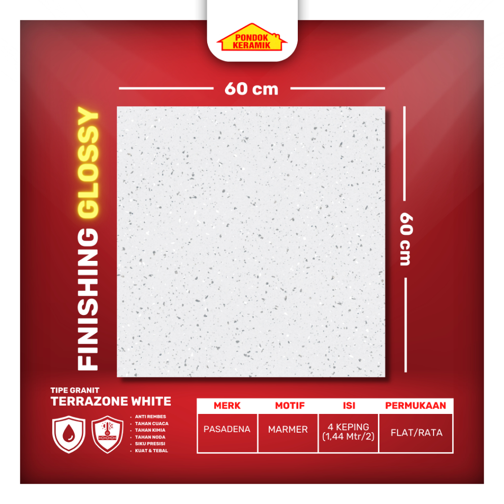 Granit Lantai Pasadena 60x60 Terrazone White Motif Cemento Industrial