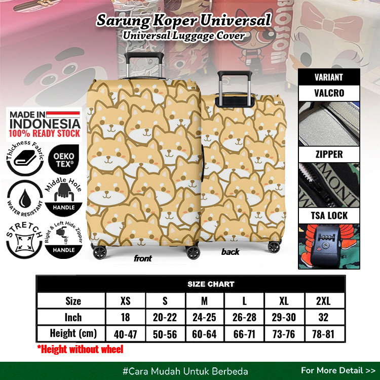 Sarung Koper Doge Lucu / Cute Baby Doge Dog 005 - Sarung Koper / Luggage Suitcase / Luggage Cover