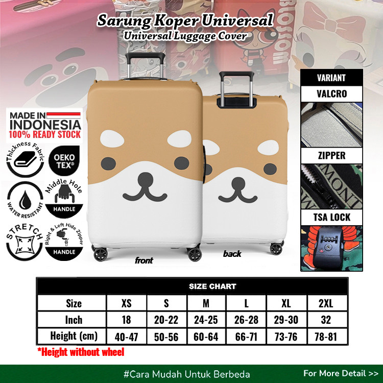 Sarung Koper Doge Lucu / Cute Baby Doge Dog 003 - Sarung Koper / Luggage Suitcase / Luggage Cover